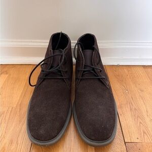 Calvin Klein Brown Chukka Boots Suede Minimalist Design